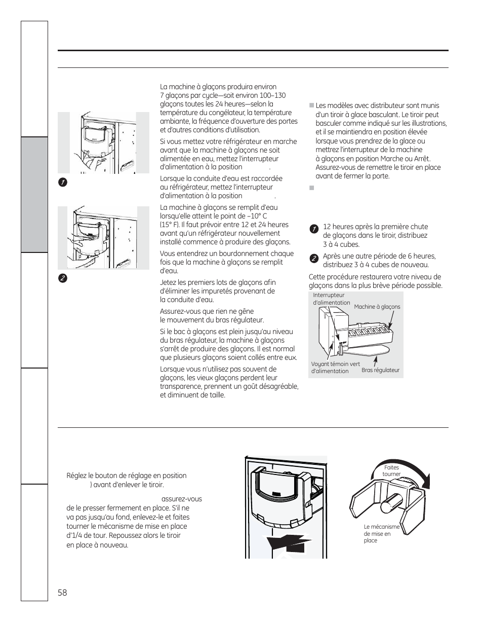 Machine à glaçons automatique | GE 200D8074P050 User Manual | Page 58 / 132