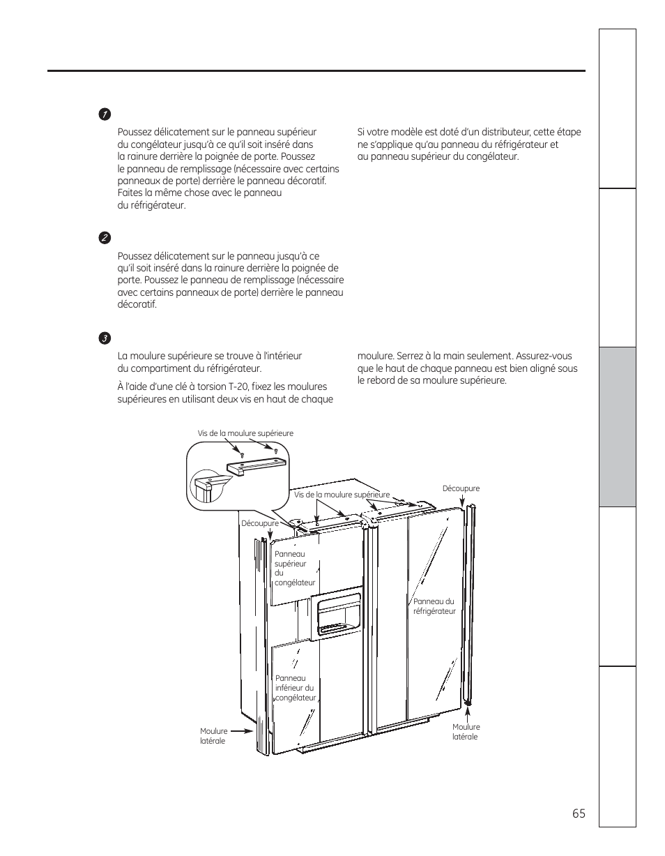 Installation des panneaux de porte | GE 200D8074P050 User Manual | Page 65 / 132