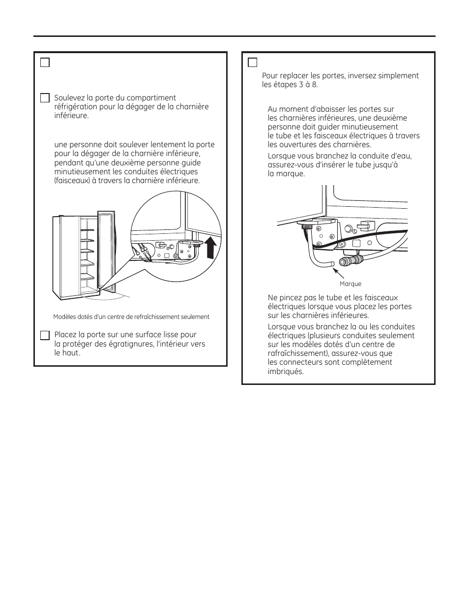 Instructions d’installation, Remise en place des portes | GE 200D8074P050 User Manual | Page 71 / 132