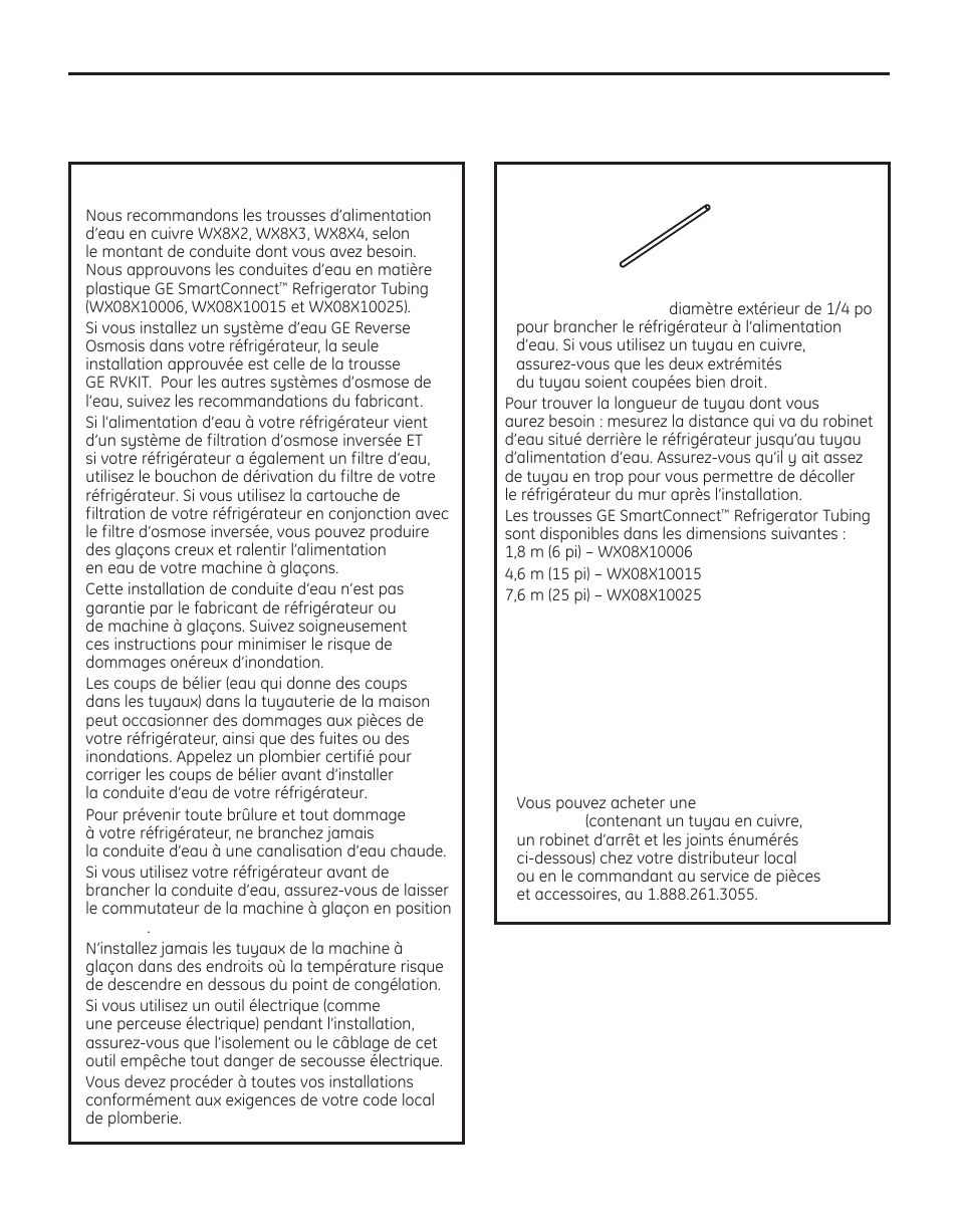 Installation de la conduite d’eau, Instructions d’installation, Modèles avec machine à glaçons et distributeur) | Avant de commencer, Ce dont vous aurez besoin | GE 200D8074P050 User Manual | Page 76 / 132