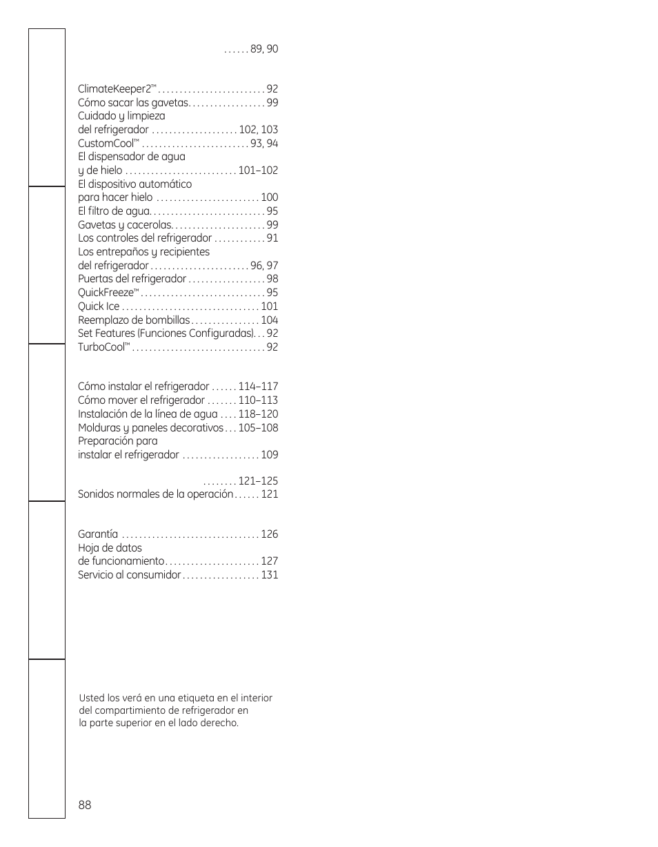 Spanish | GE 200D8074P050 User Manual | Page 88 / 132