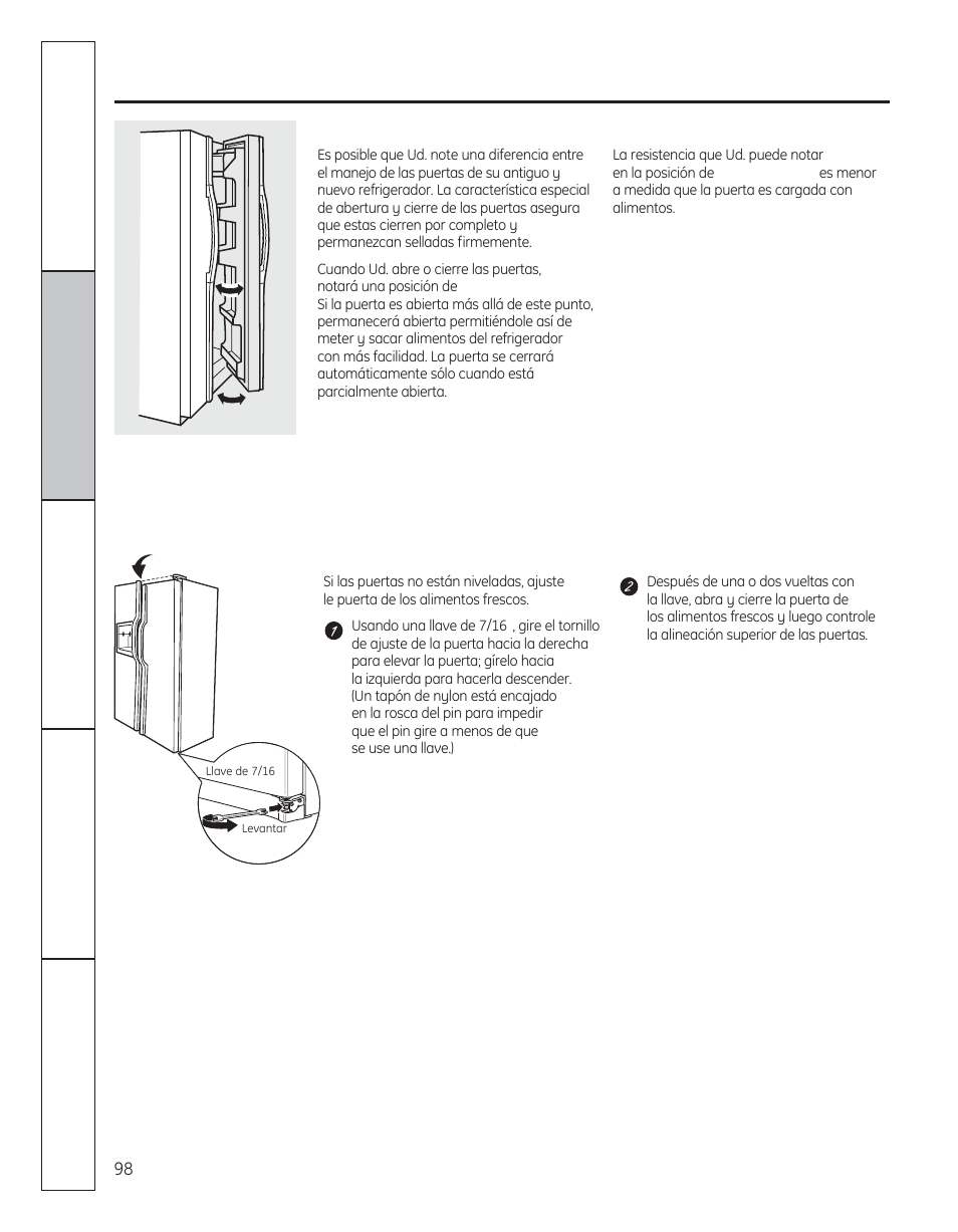 Puertas del refrigerador | GE 200D8074P050 User Manual | Page 98 / 132
