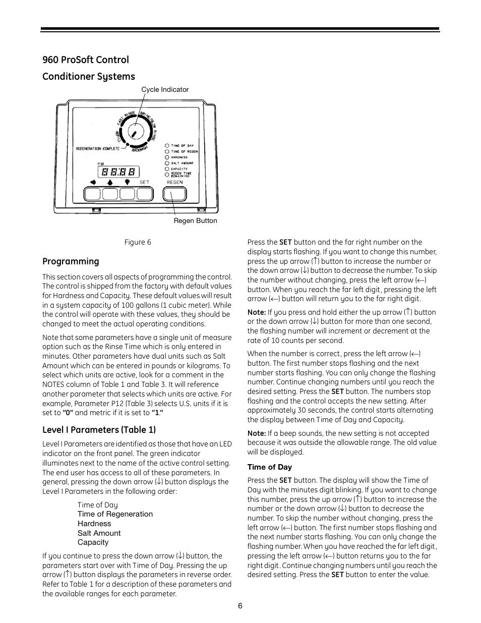 960 prosoft control, 960 prosoft control conditioner systems | GE Autotrol Performa ProSoft 960 Series User Manual | Page 6 / 32