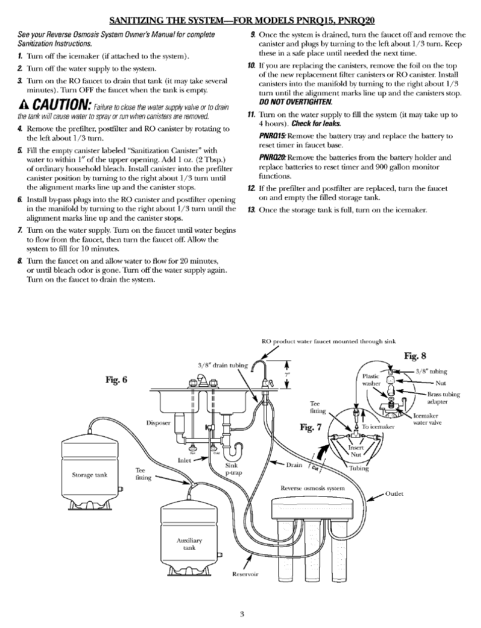 Caution | GE SmartWater PNRV12 User Manual | Page 3 / 6