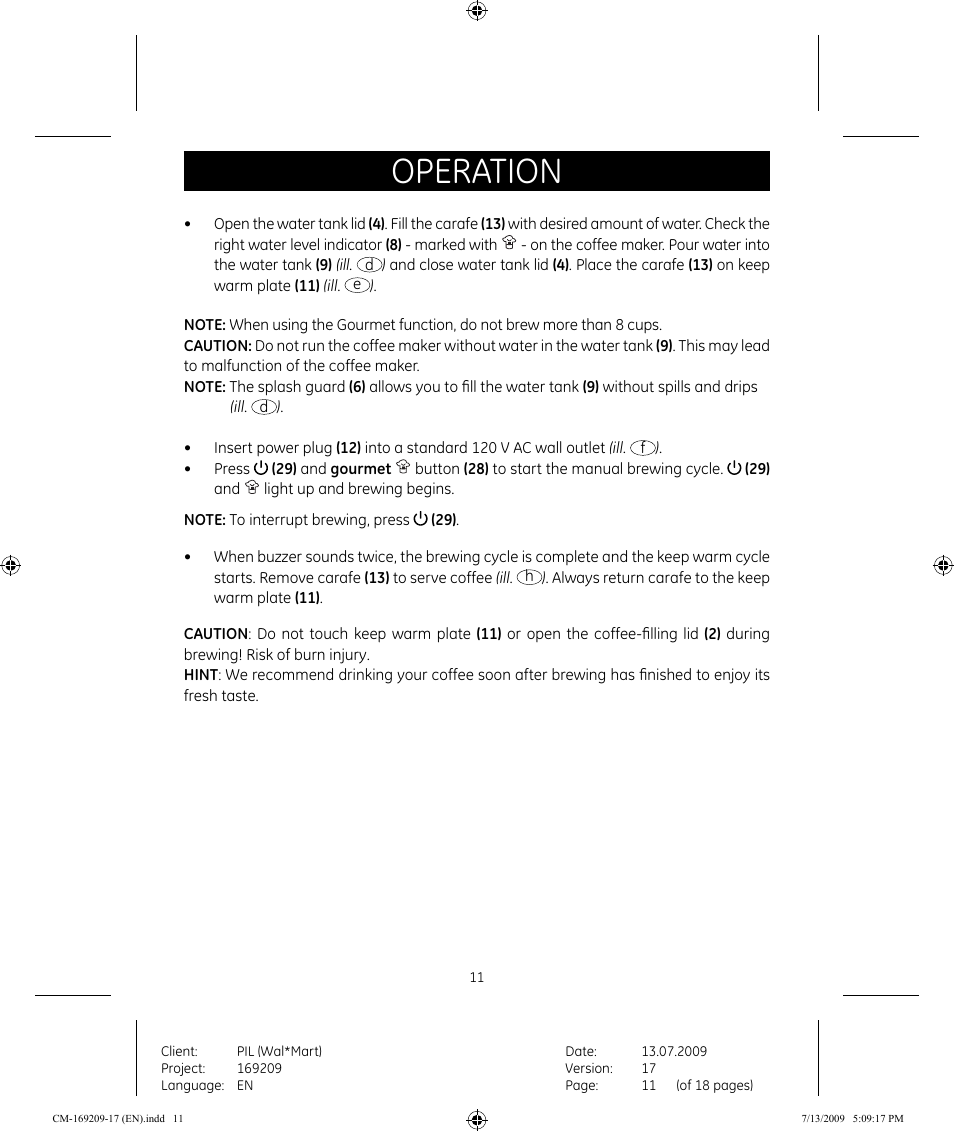 Operation | GE 681131692090 User Manual | Page 11 / 17