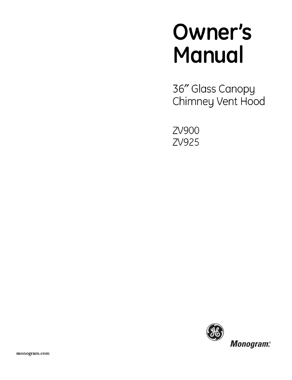 GE ZV925 User Manual | 16 pages