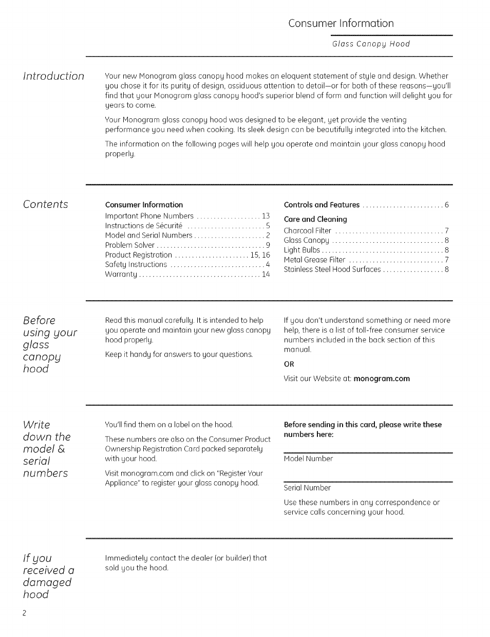 GE ZV925 User Manual | Page 2 / 16
