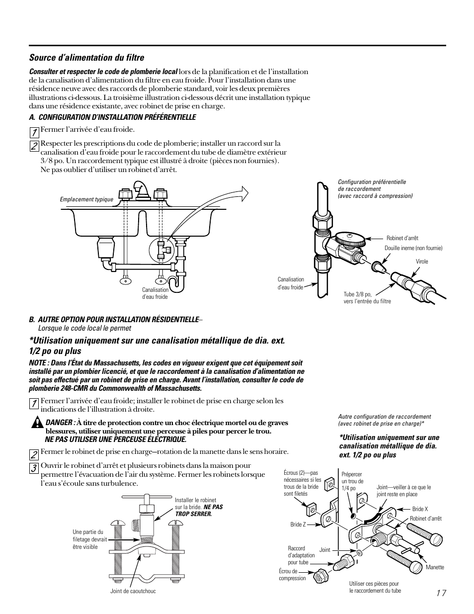 Source d’alimentation du filtre | GE SMARTWATER GX1S15C User Manual | Page 17 / 36
