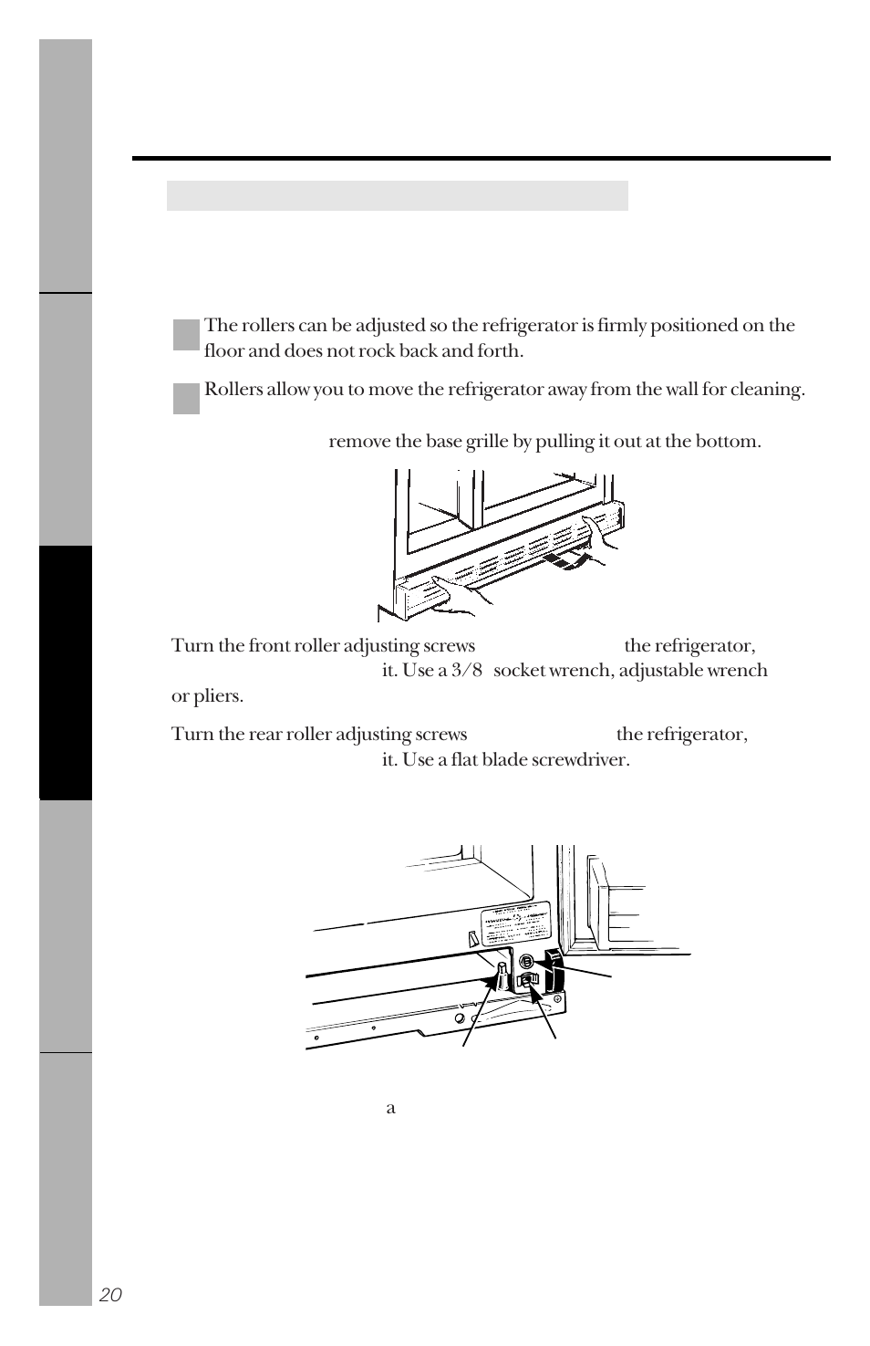 Preparing to install the refrigerator | GE 162D3941P005 User Manual | Page 20 / 112