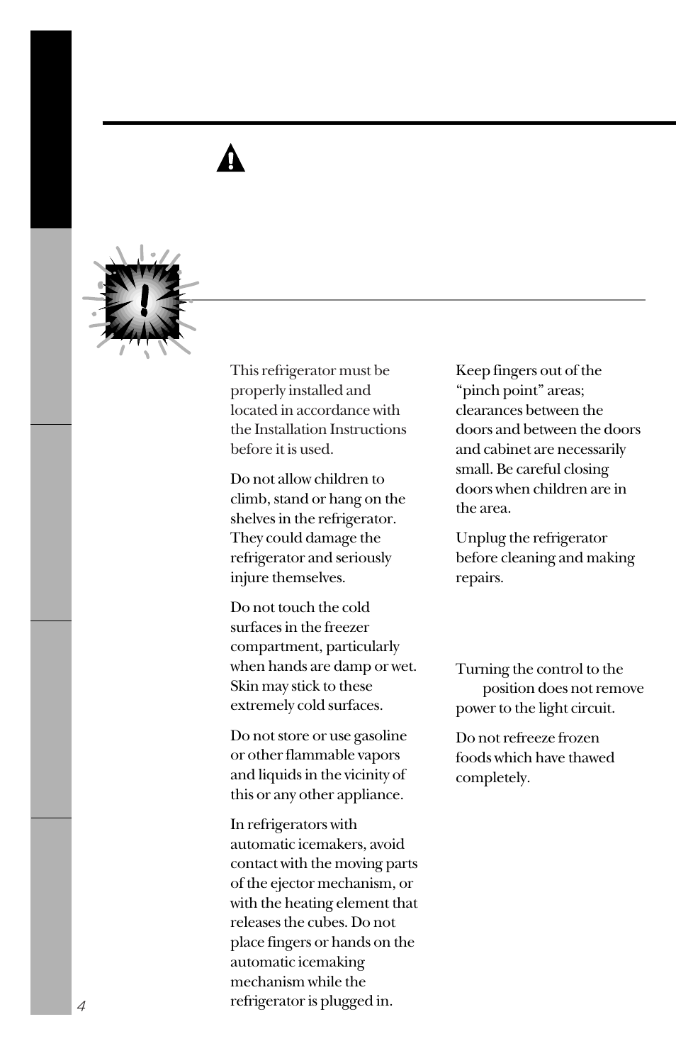Safety precautions, English, Warning | GE 162D3941P005 User Manual | Page 4 / 112
