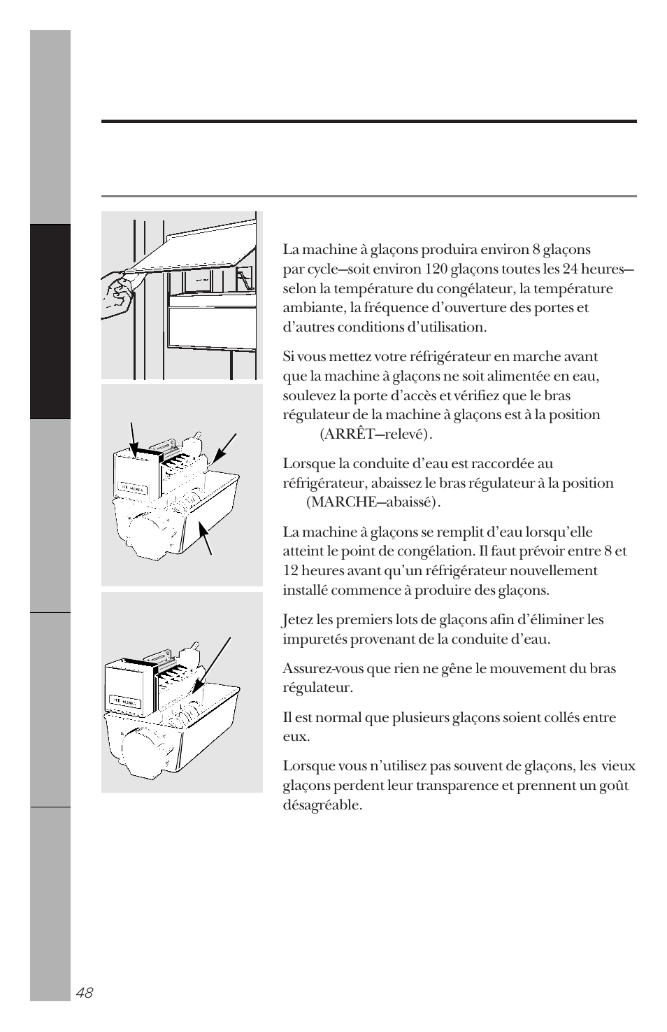 Machine à glaçons automatique | GE 162D3941P005 User Manual | Page 48 / 112