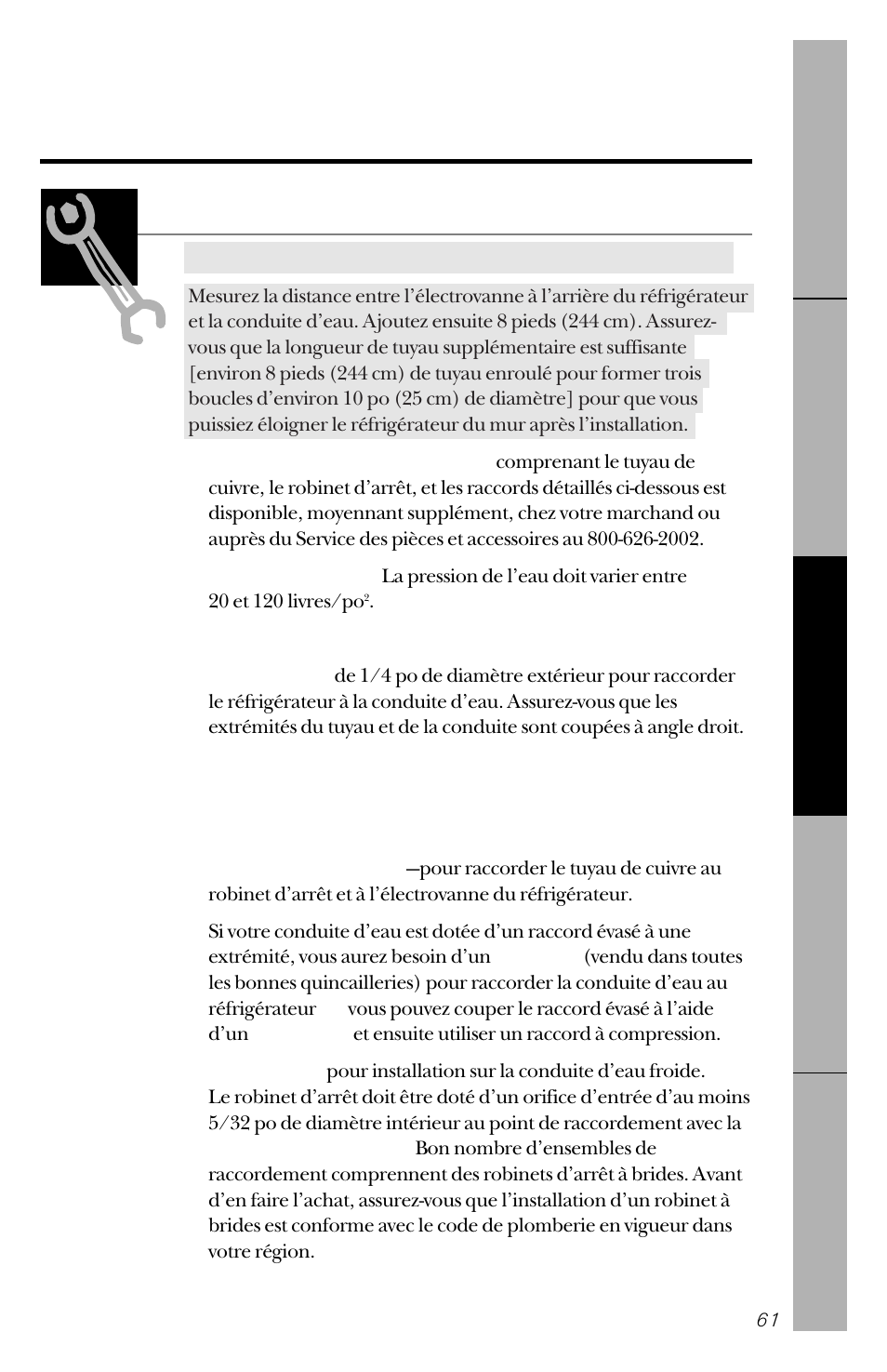 Matériel nécessaire | GE 162D3941P005 User Manual | Page 61 / 112