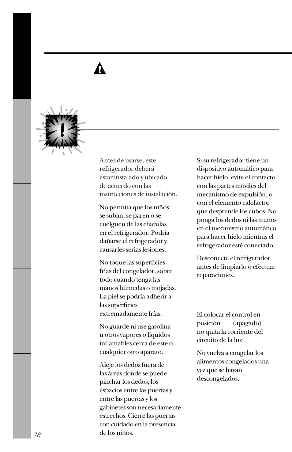Advertencia, Precauciones de seguridad | GE 162D3941P005 User Manual | Page 78 / 112