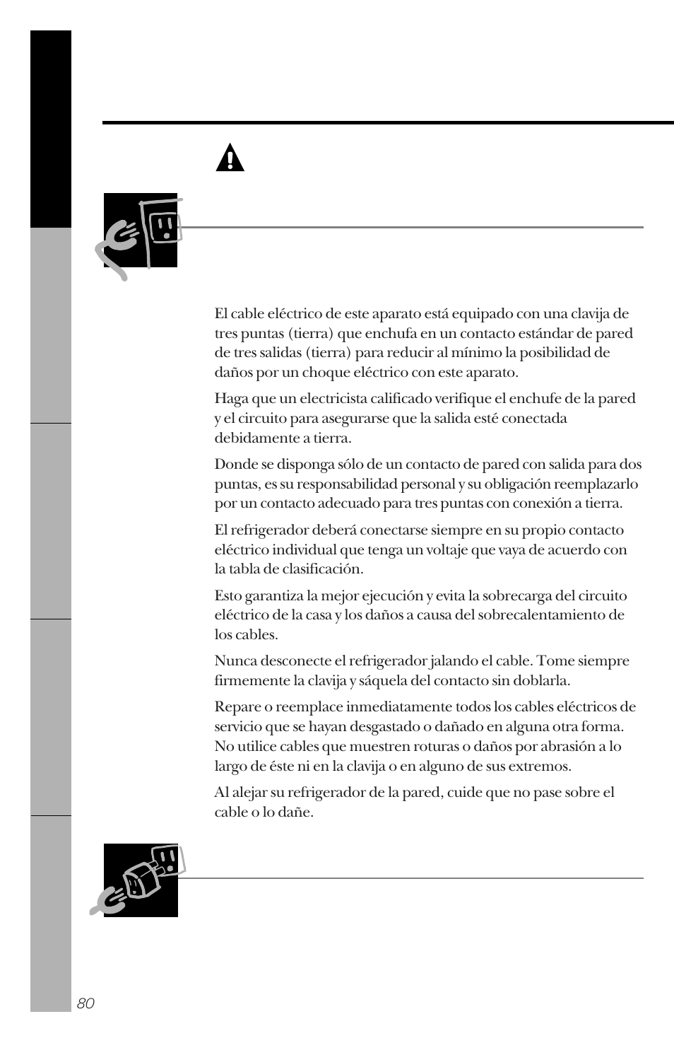 Advertencia | GE 162D3941P005 User Manual | Page 80 / 112