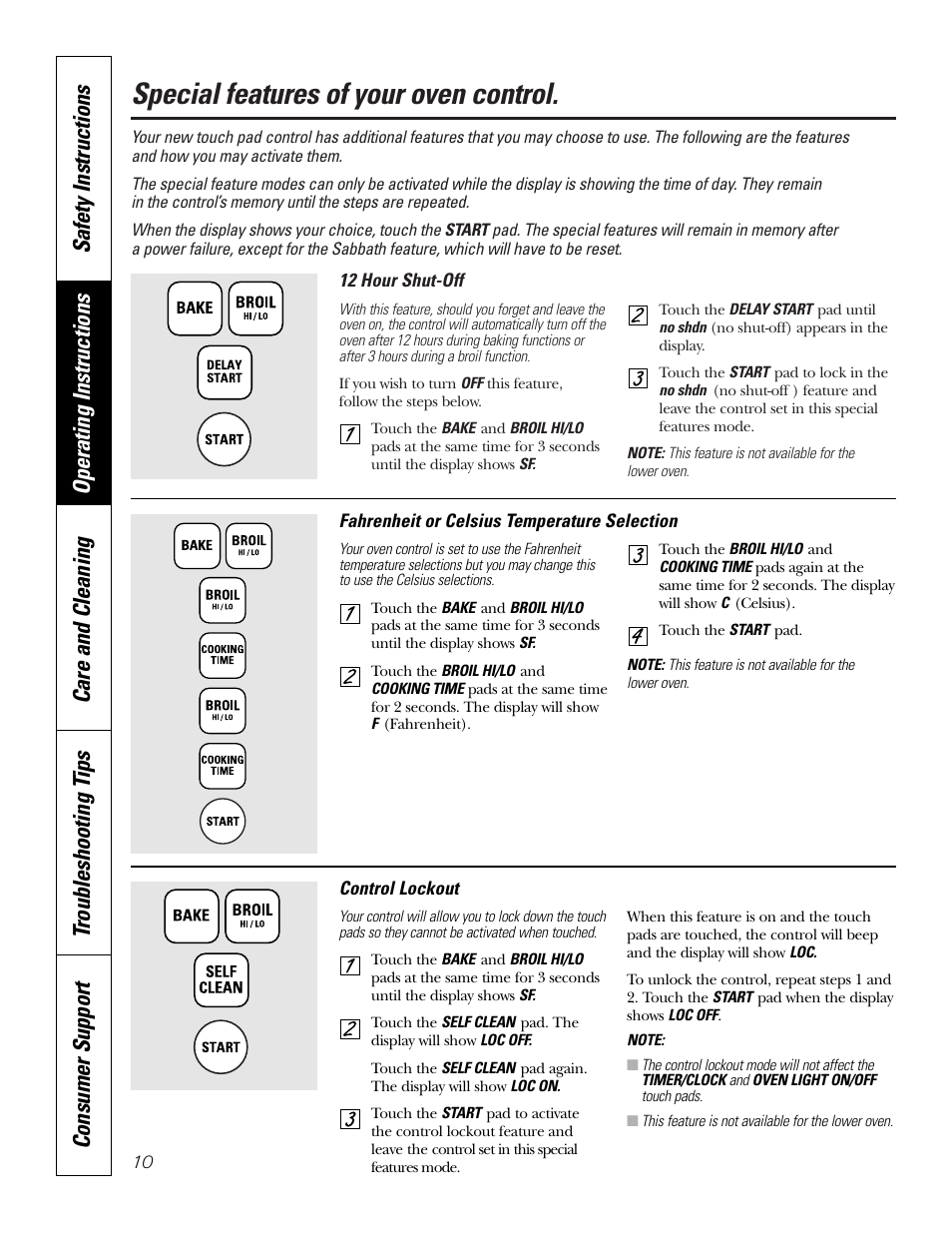 Special features, Special features of your oven control | GE JRP28 User Manual | Page 10 / 28