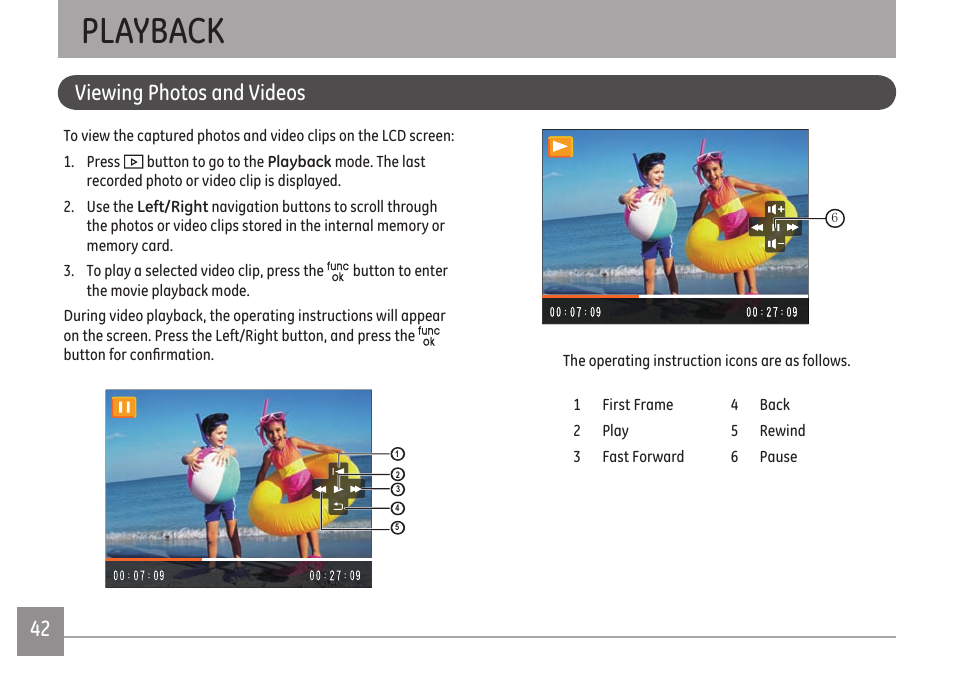 Playback | GE A Series : A1255 User Manual | Page 45 / 93