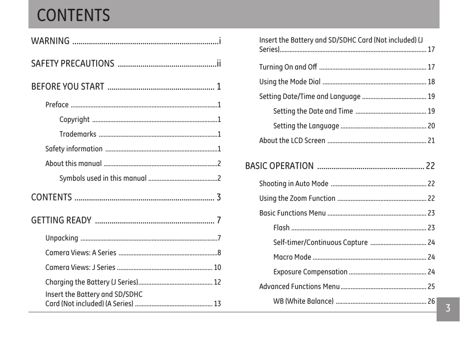 GE A Series : A1255 User Manual | Page 6 / 93