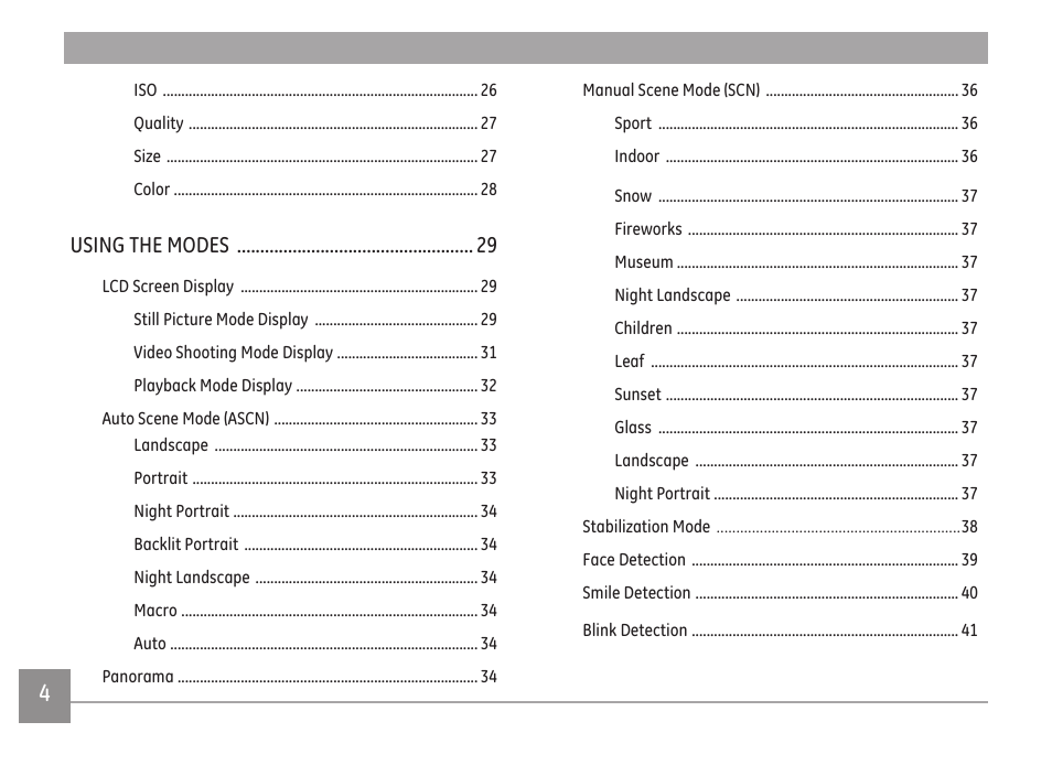Using the modes | GE A Series : A1255 User Manual | Page 7 / 93