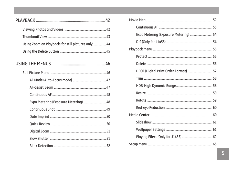 Playback, Using the menus | GE A Series : A1255 User Manual | Page 8 / 93