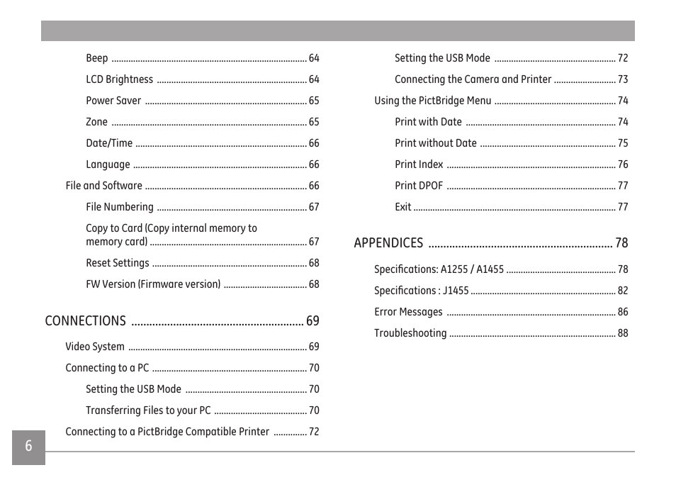 GE A Series : A1255 User Manual | Page 9 / 93