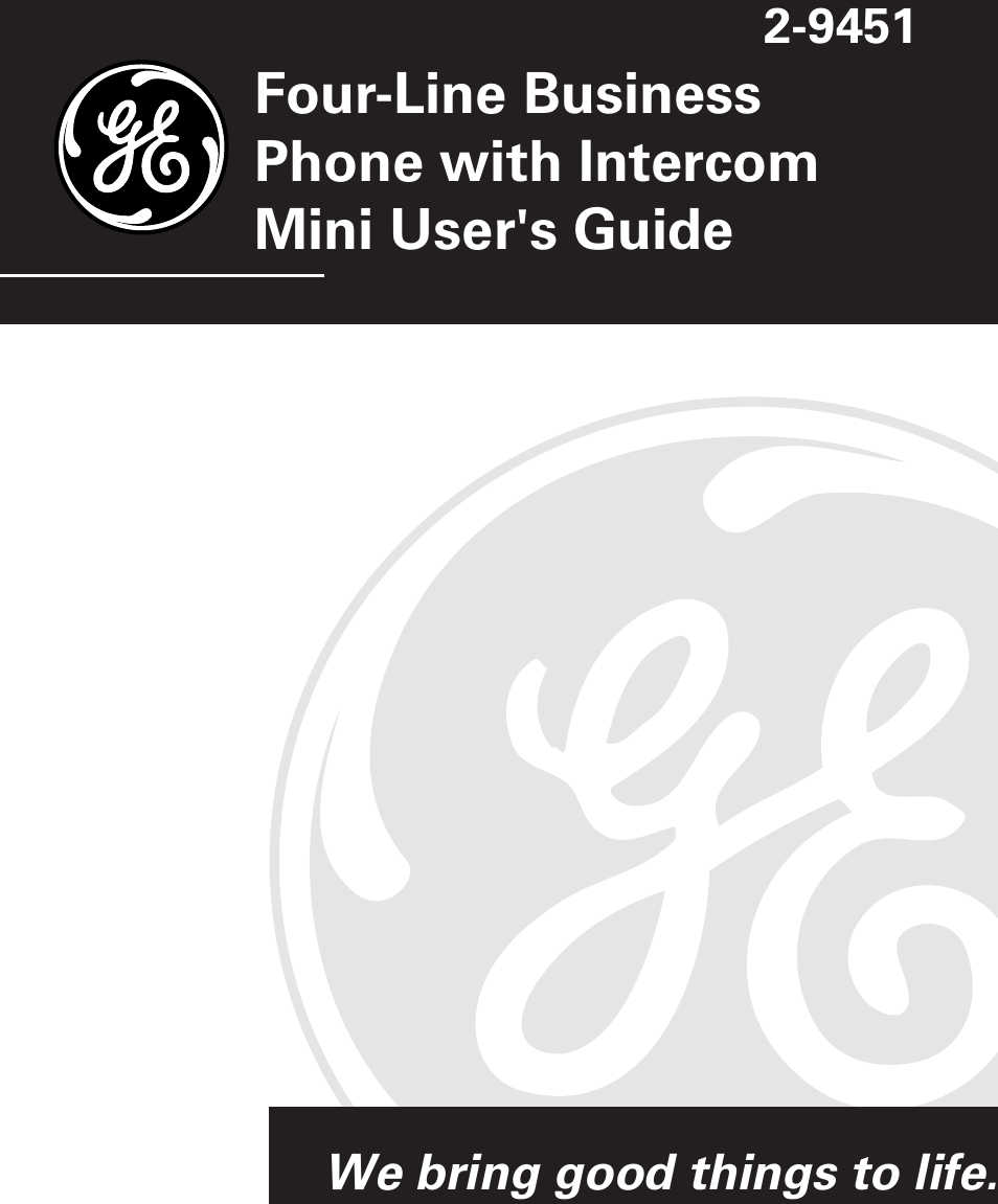 GE 2-9451 User Manual | 30 pages