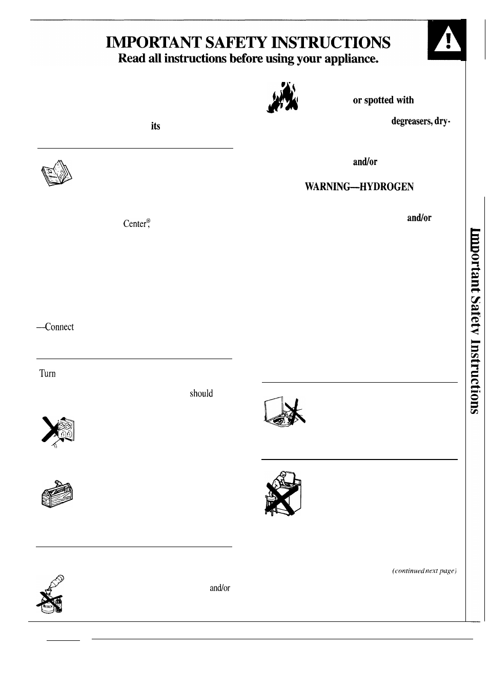 Instructions ............., , 4 | GE WA8607SCL User Manual | Page 3 / 24