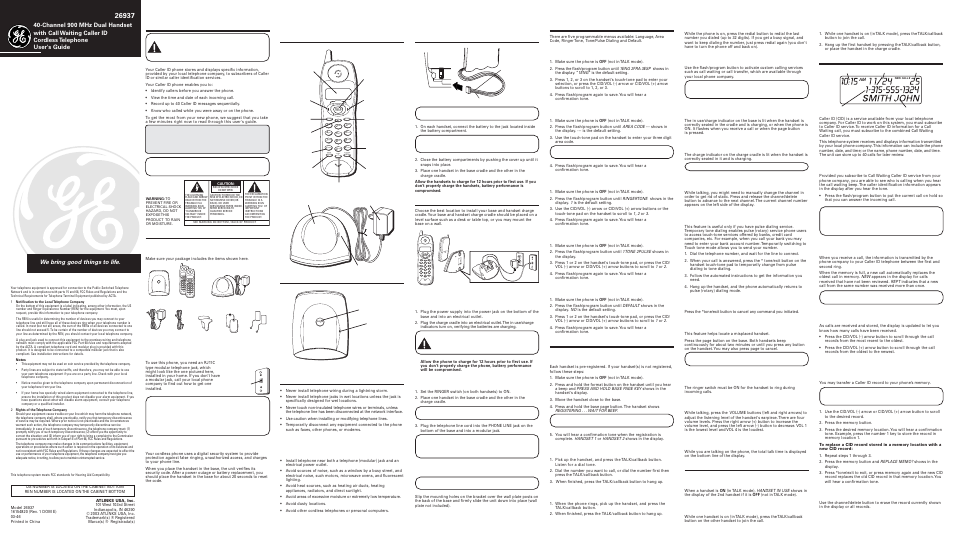 GE 16154820 User Manual | 2 pages