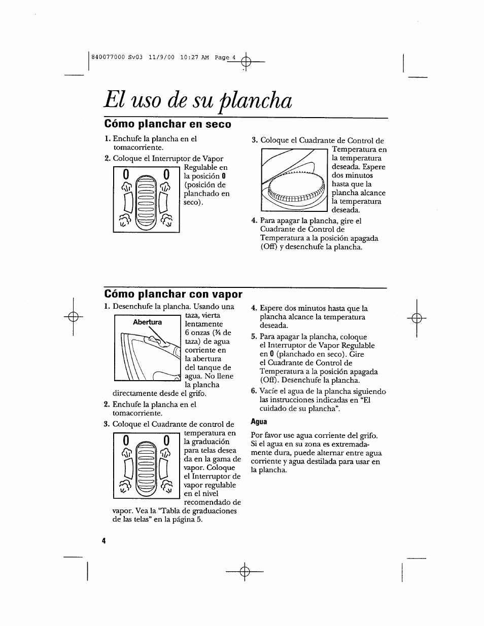 El uso de su plancha | GE 106761 User Manual | Page 12 / 16