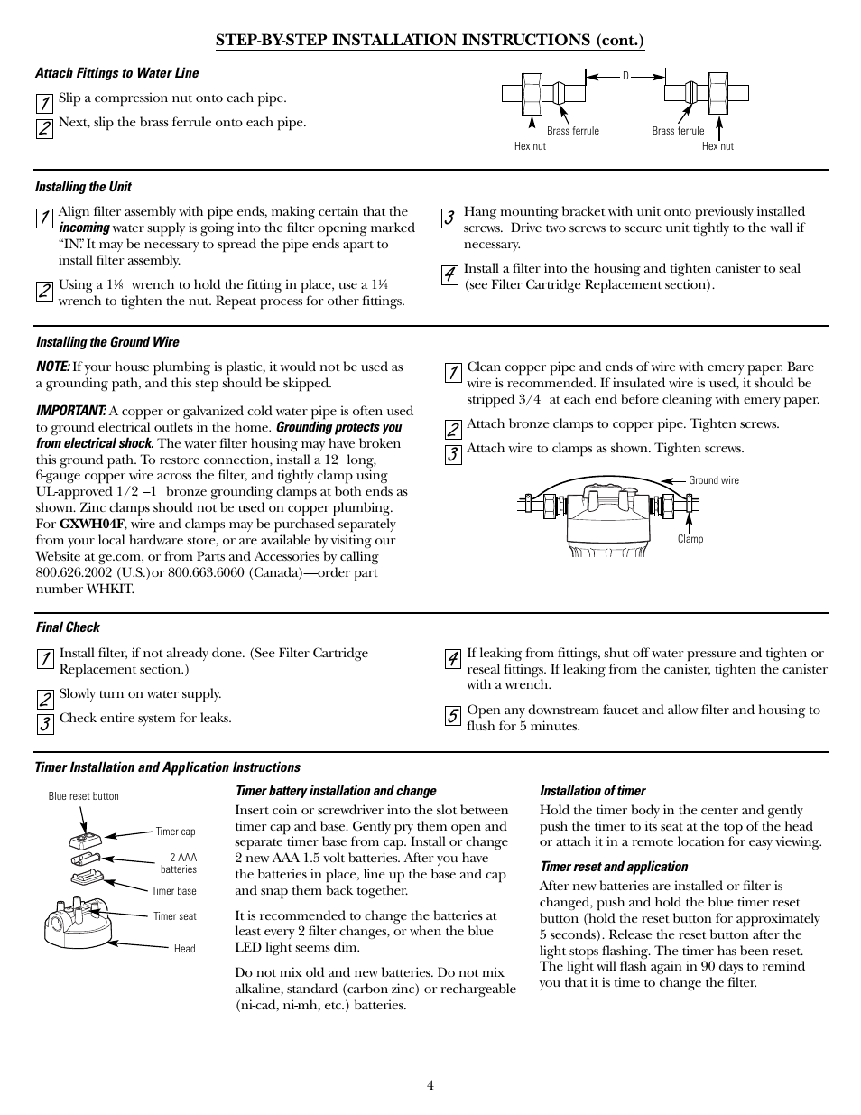 GE SmartWater GXWH04F User Manual | Page 4 / 16