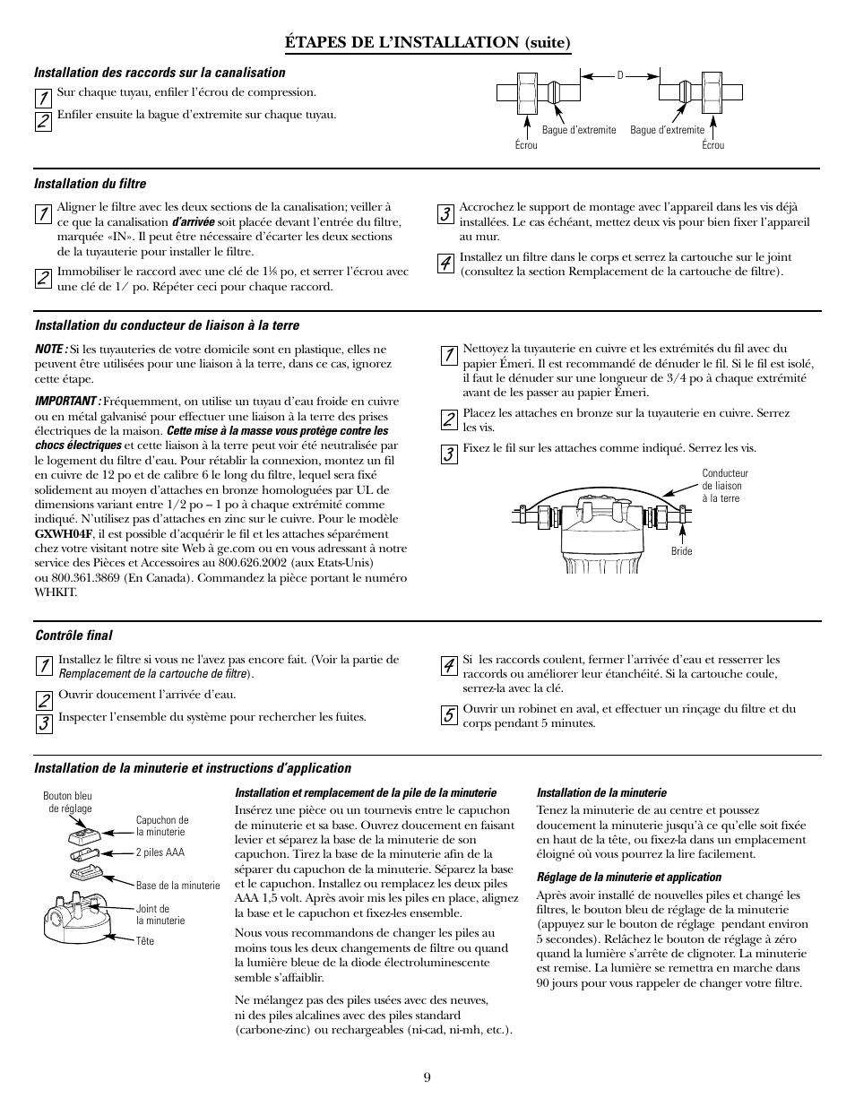 GE SmartWater GXWH04F User Manual | Page 9 / 16