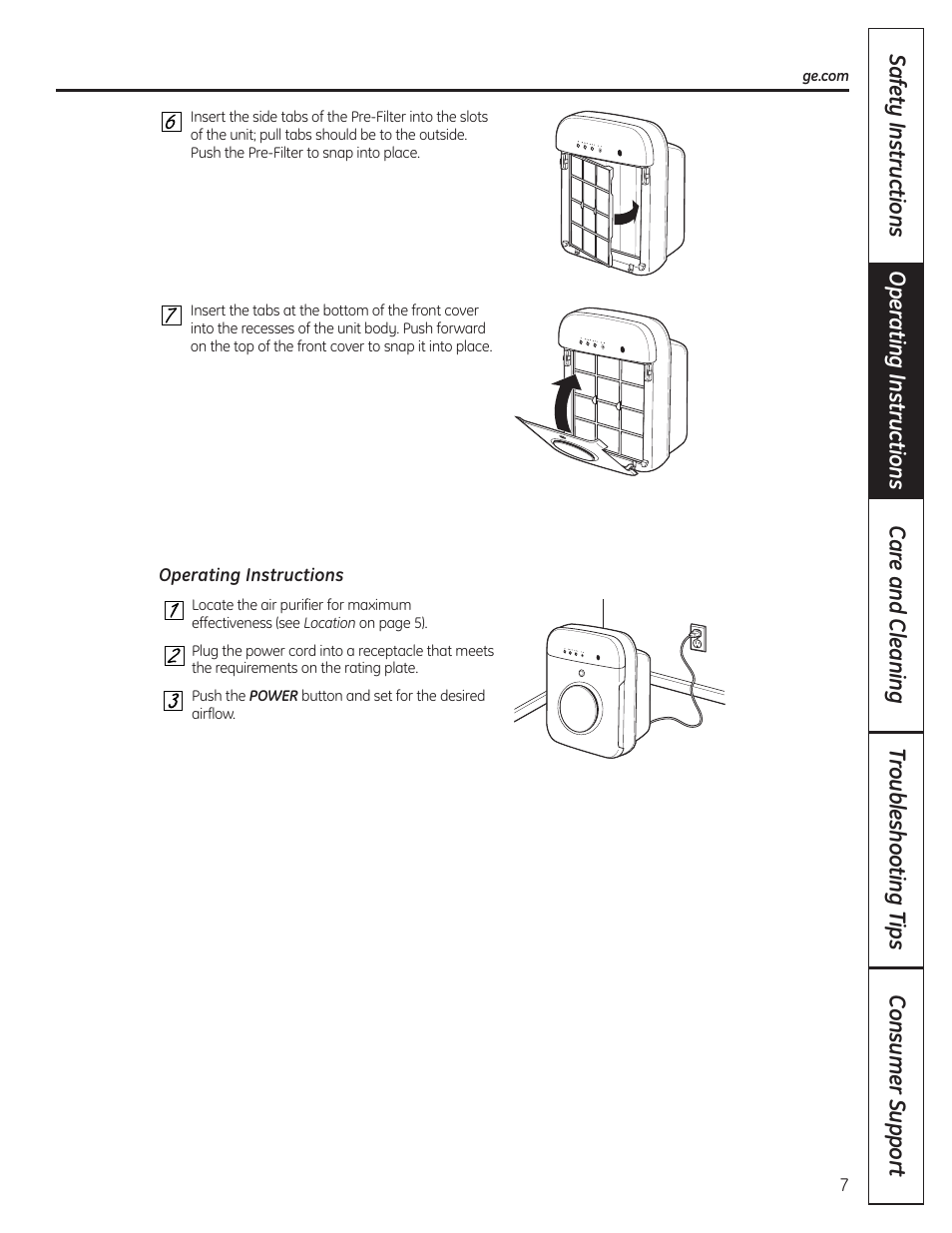 GE AFHC09AM User Manual | Page 7 / 36