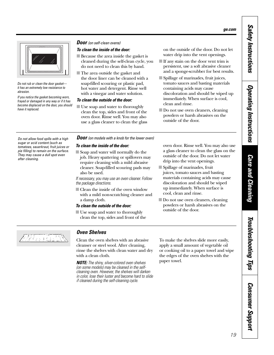 Shelves | GE JKP2527 User Manual | Page 19 / 28