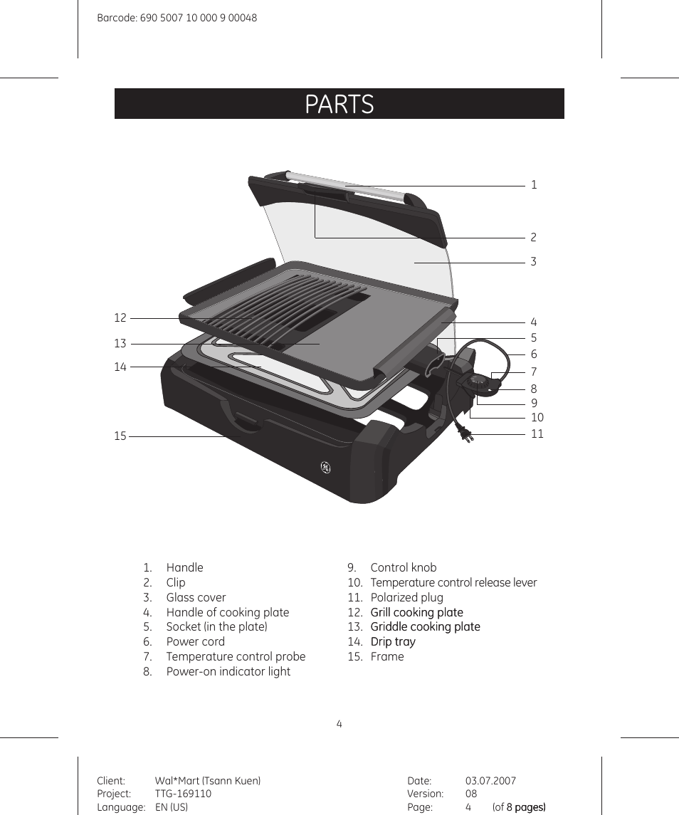 Parts | GE 681131691109 User Manual | Page 4 / 8