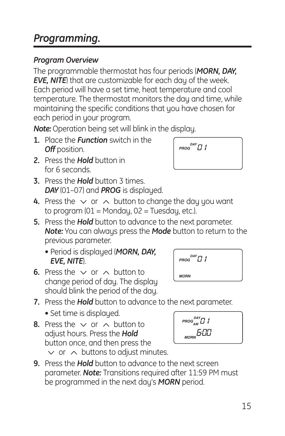 Programming, Programming –17 | GE RAK148P1 User Manual | Page 15 / 24