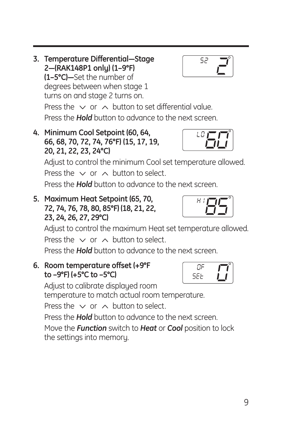 GE RAK148P1 User Manual | Page 9 / 24