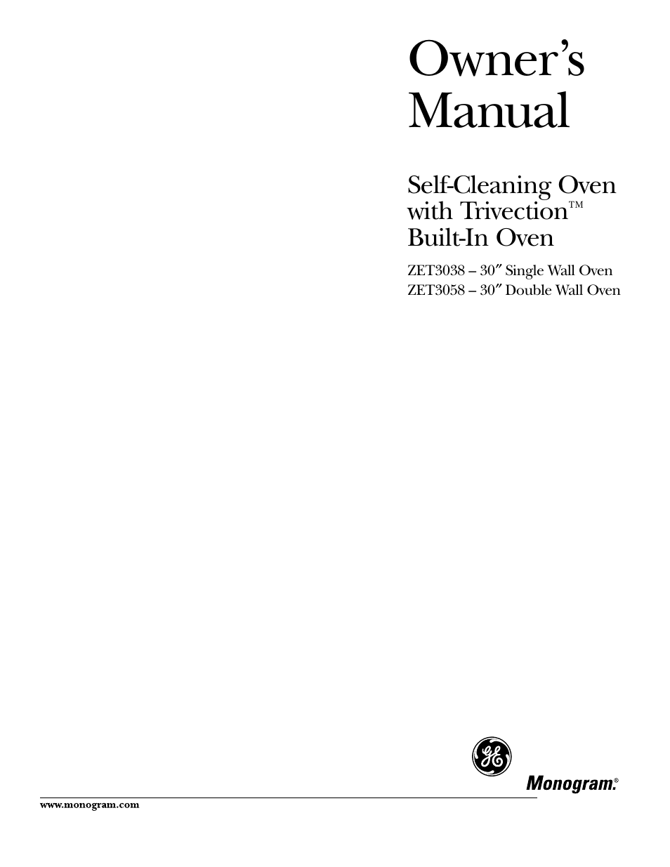 GE ZET3038 User Manual | 48 pages