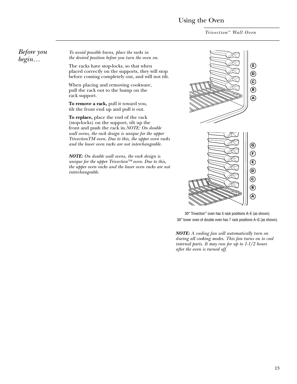 Oven, Oven –15, Using the oven | Before you begin | GE ZET3038 User Manual | Page 13 / 48