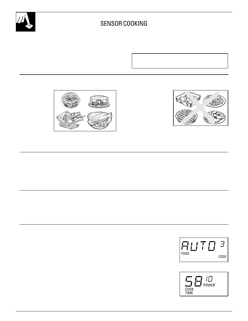 Cook, Sensor cooking | GE 49-8627 User Manual | Page 22 / 36