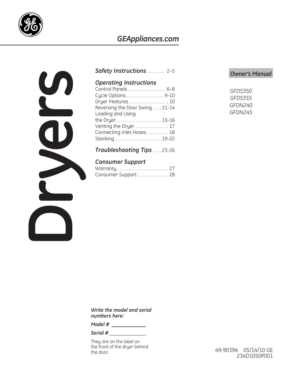 GE 234D1050P001 User Manual | 56 pages