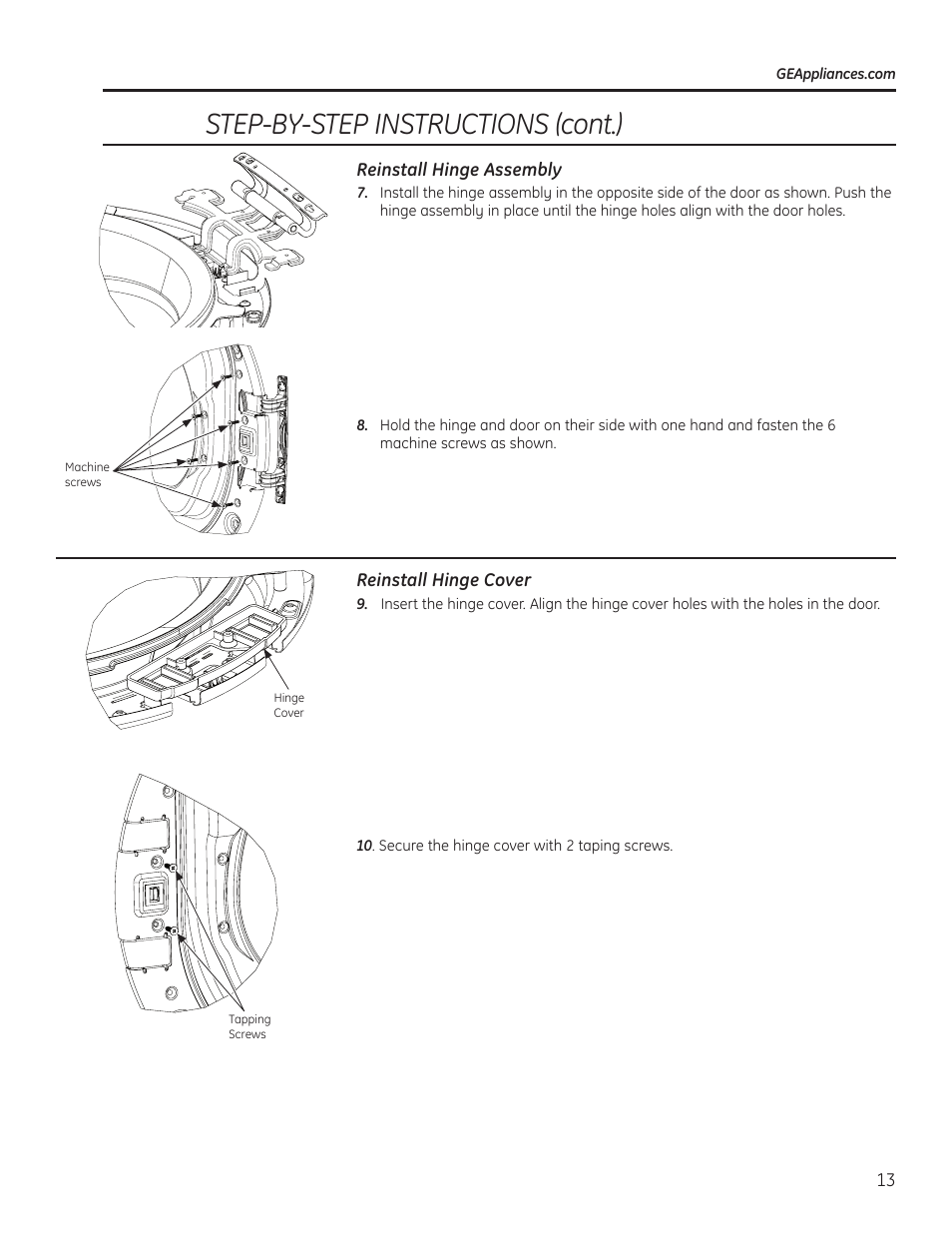 Step-by-step instructions (cont.) | GE 234D1050P001 User Manual | Page 13 / 56