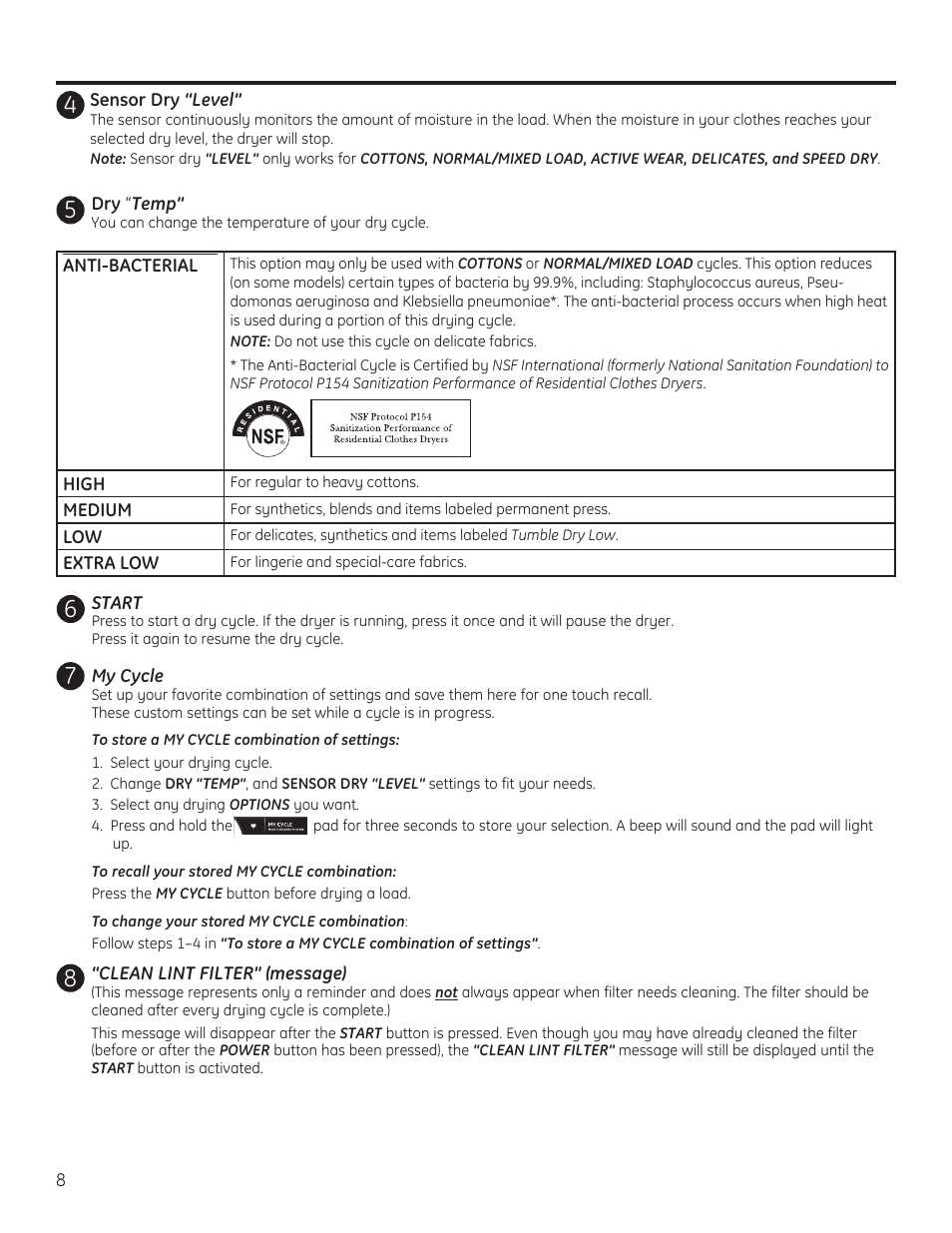 Ycle | GE 234D1050P001 User Manual | Page 8 / 56