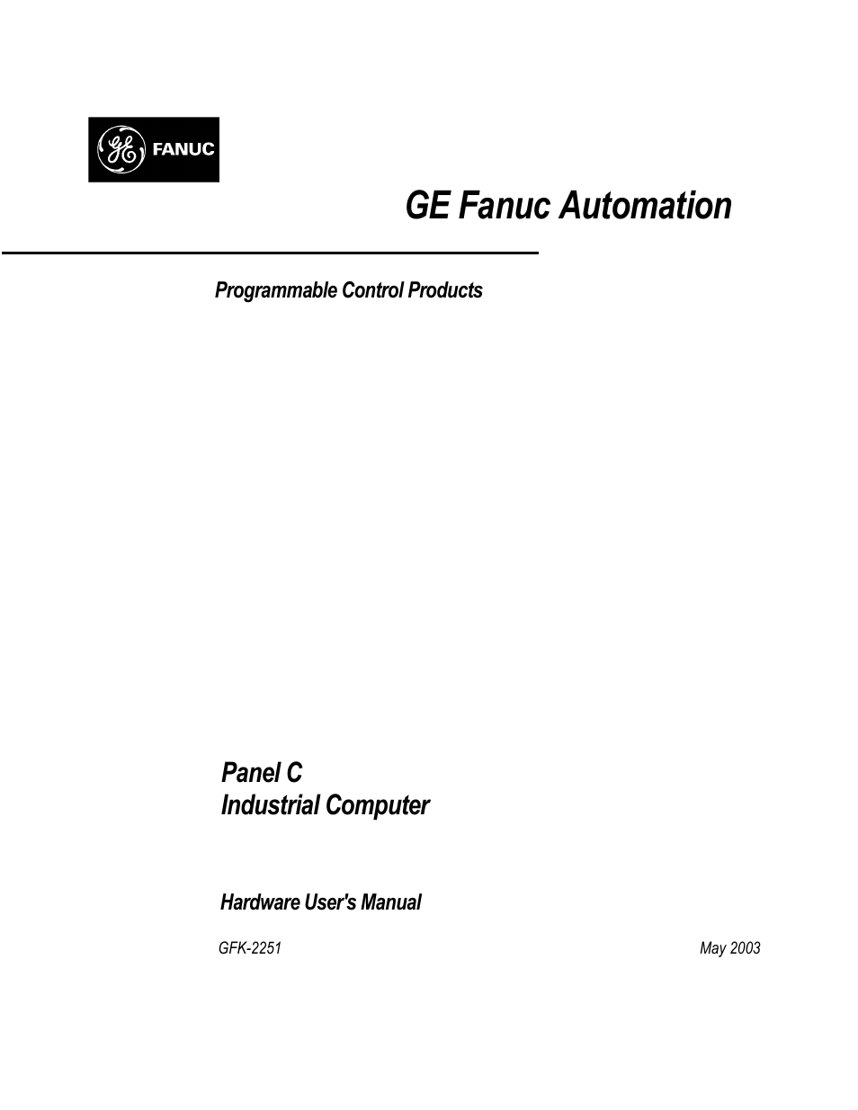 GE Panel C GFK-2251 User Manual | 62 pages