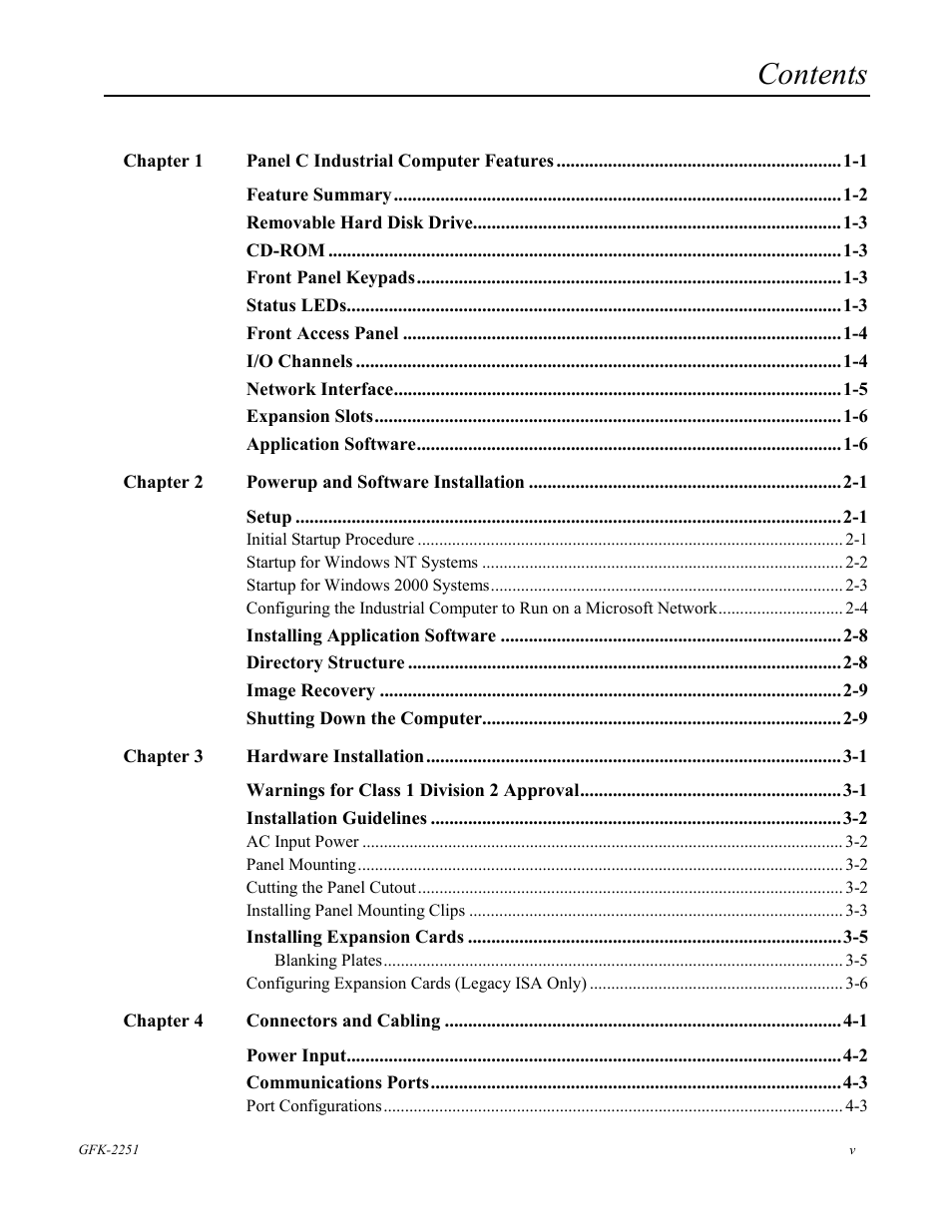 GE Panel C GFK-2251 User Manual | Page 5 / 62