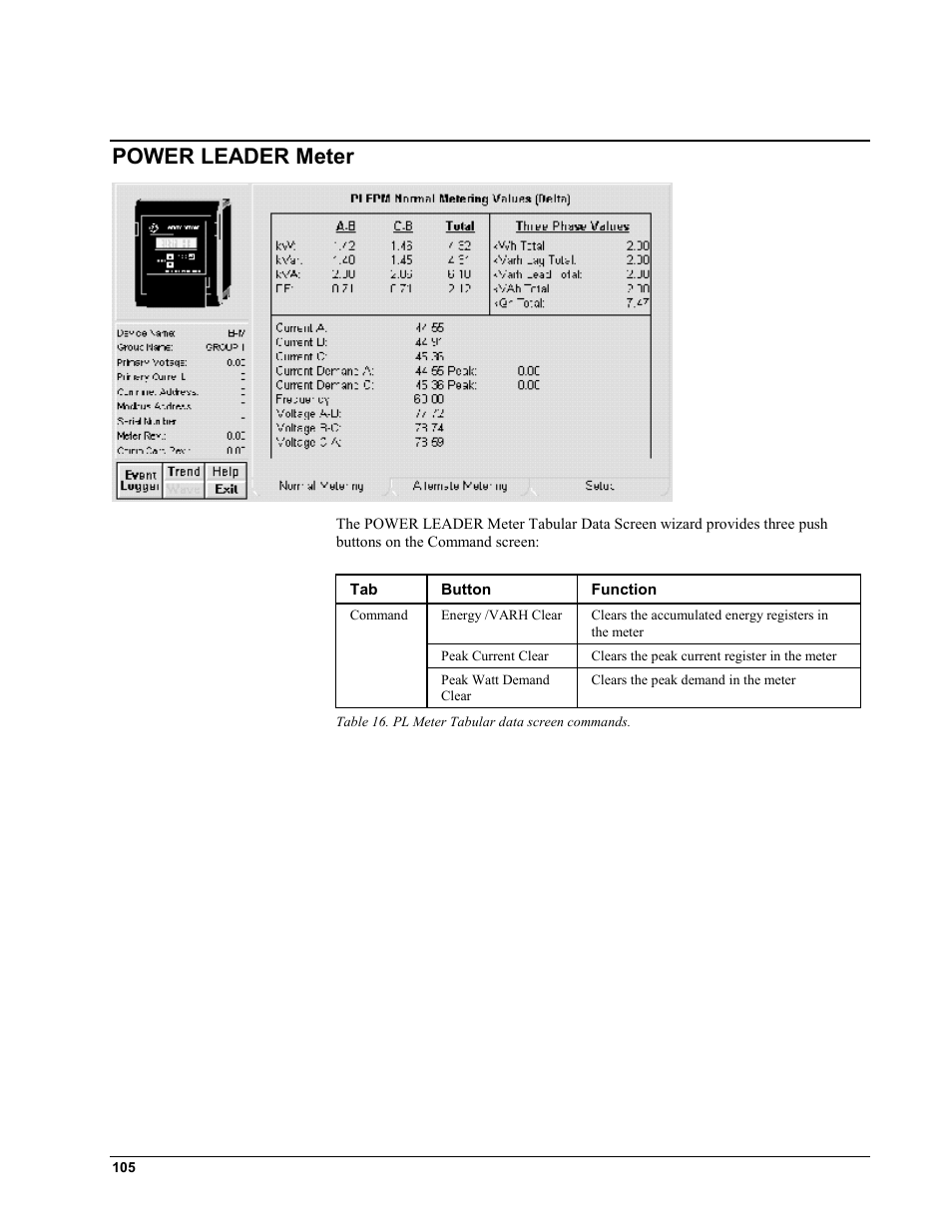 Power leader meter, Power leader m, Eter | GE EPM9450Q User Manual | Page 113 / 304