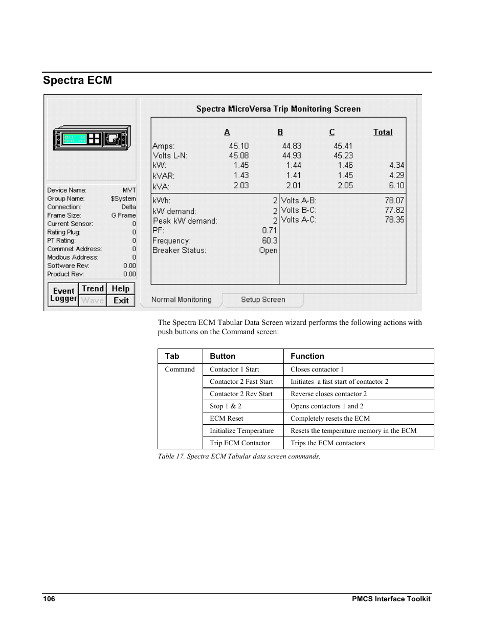 Spectra ecm, Pectra | GE EPM9450Q User Manual | Page 114 / 304
