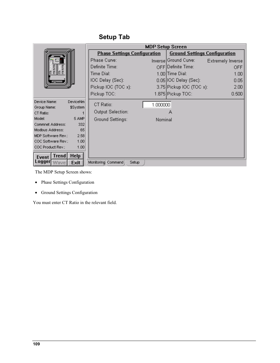 Setup tab | GE EPM9450Q User Manual | Page 117 / 304
