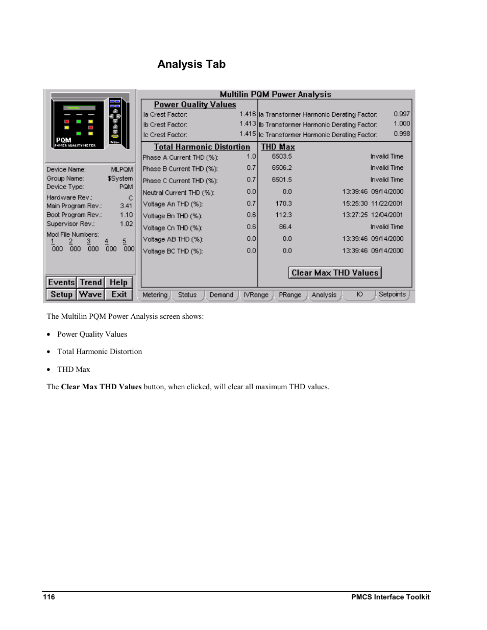 Analysis tab | GE EPM9450Q User Manual | Page 124 / 304