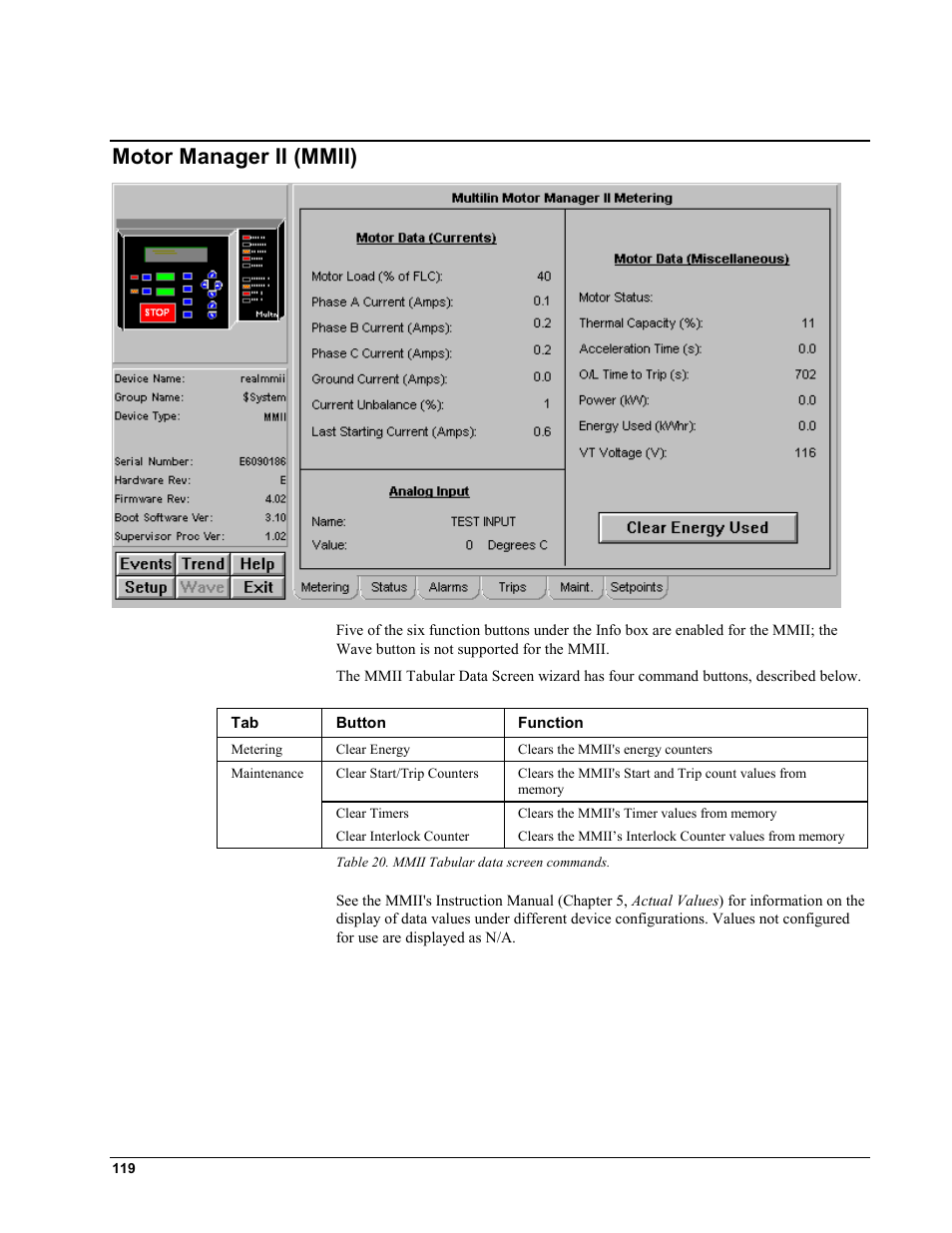 Motor manager ii (mmii), Otor, Anager | Ii (mmii) | GE EPM9450Q User Manual | Page 127 / 304