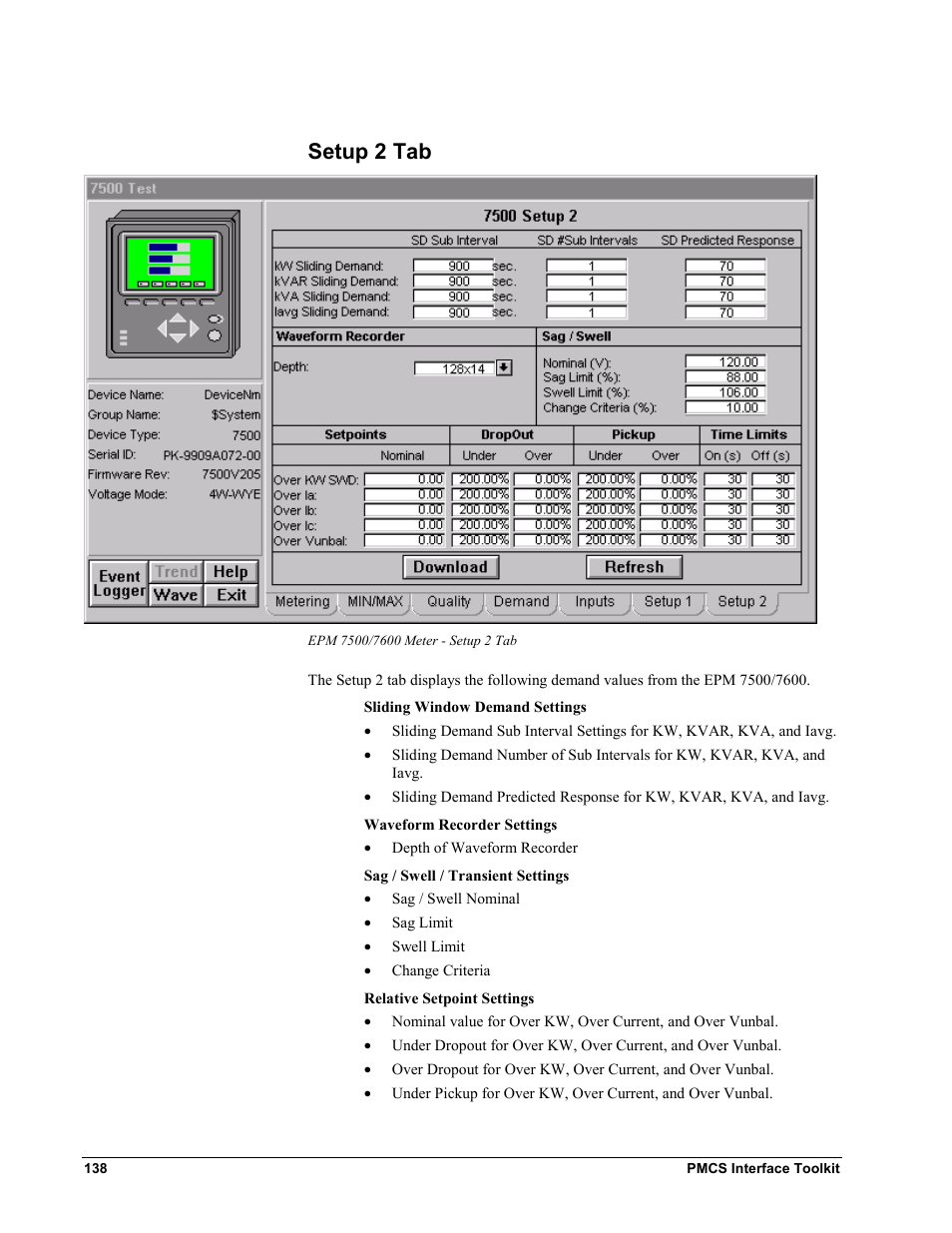 Setup 2 tab | GE EPM9450Q User Manual | Page 146 / 304