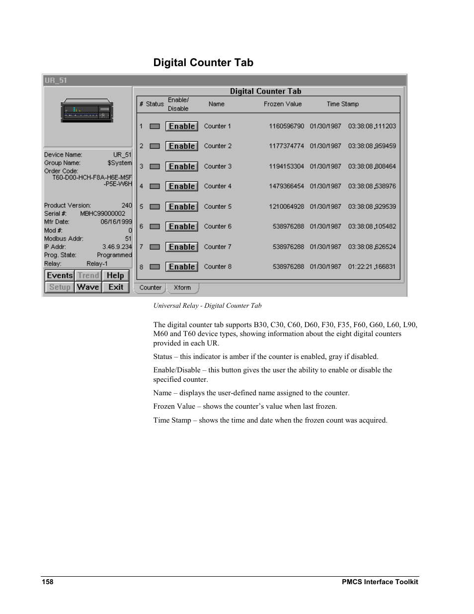 Digital counter tab | GE EPM9450Q User Manual | Page 166 / 304